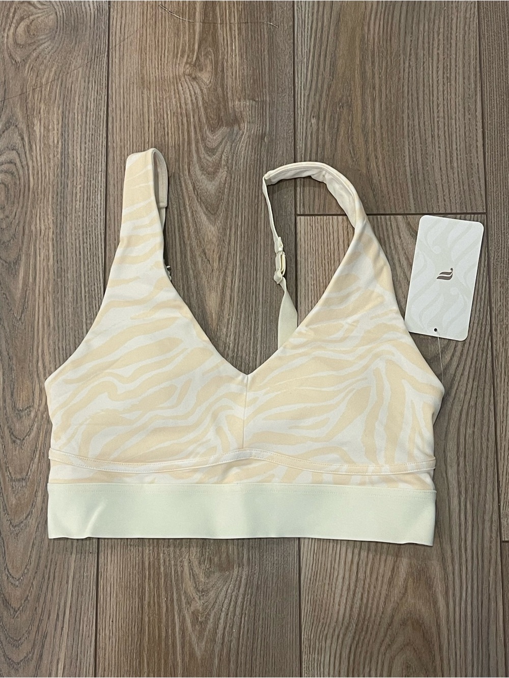Fabletics Yellow Zebra Print Sports Bra